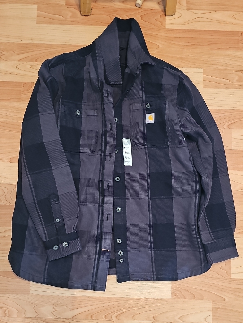 Carhartt Men's Black & Gray Plaid Shirt Jacket